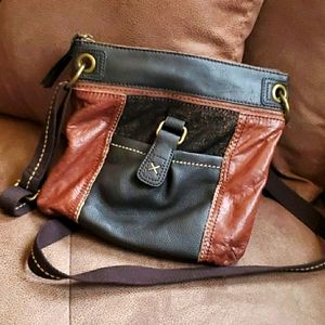 The Sak leather and fabric crossbody brown/mocha
